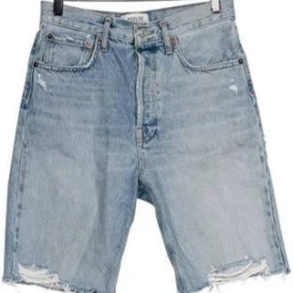 AGOLDE knee-length light wash short